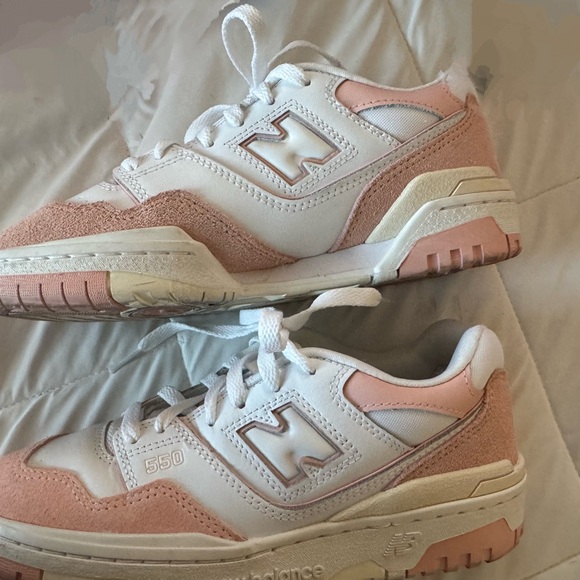 New Balance Shoes - New Balance 550 White and Pink Sneakers